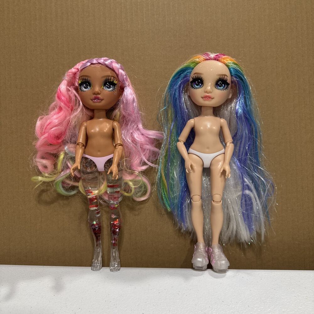 MGA Rainbow High Fashion Doll Lot 2019 2023 Amaya Rain,Rossetta Multi Color Hair